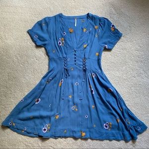 Blue Free People Mini Dress